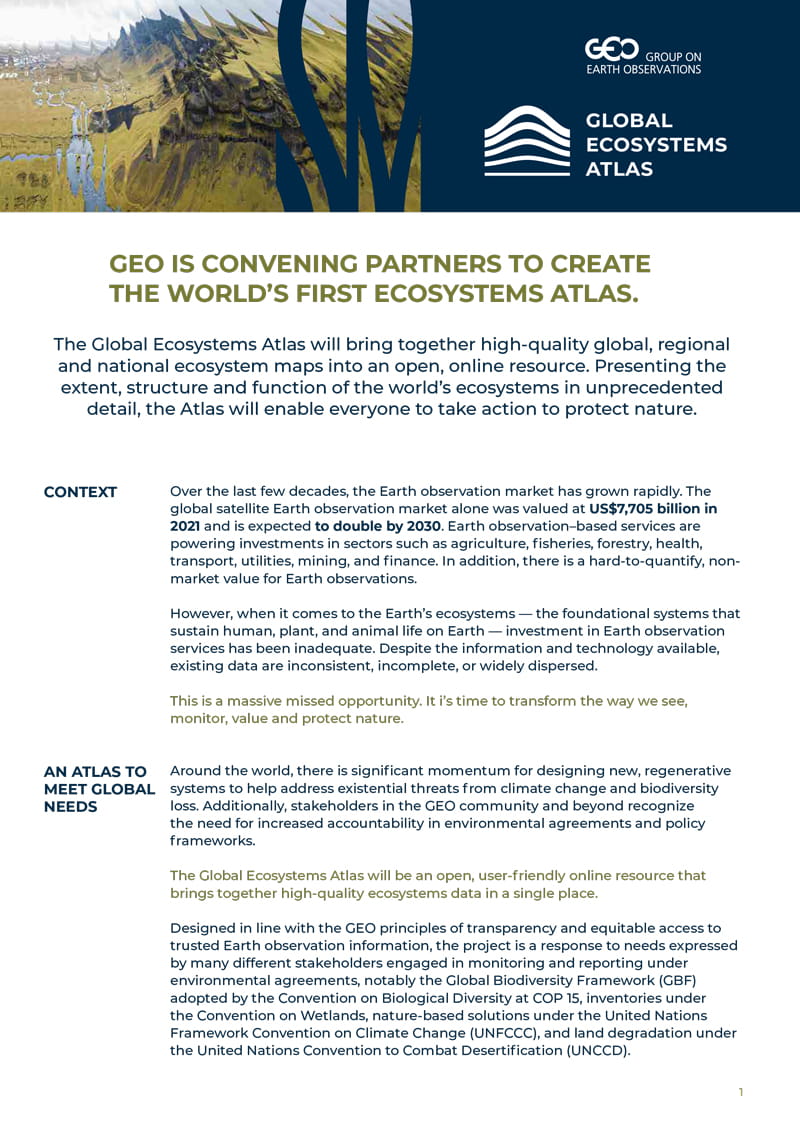 Global Ecosystems Atlas Brochure